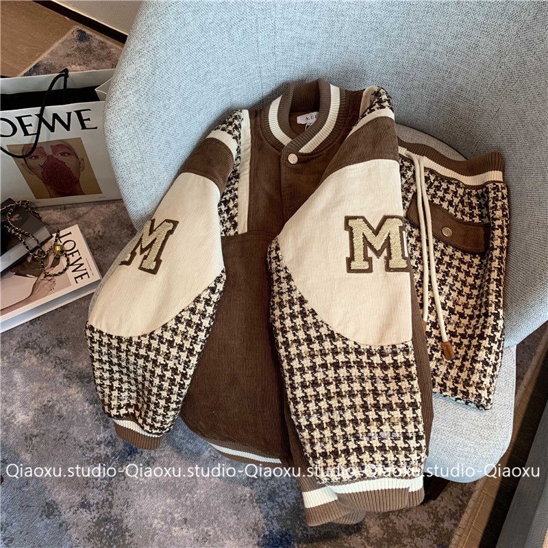 Set áo bomber chữ M kèm chân váy