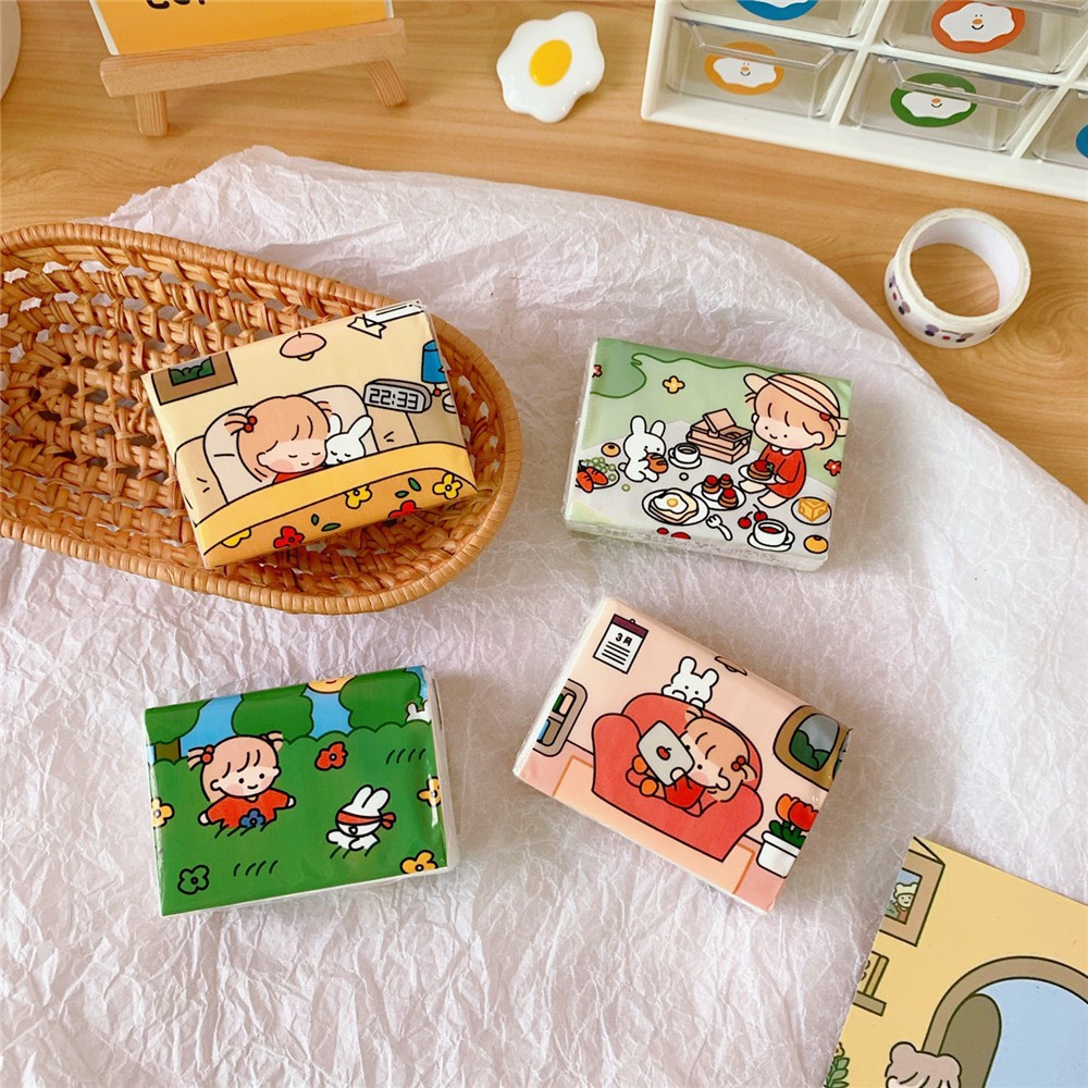 Gói Khăn Giấy Ăn Bỏ Túi Mềm Mại Siêu Dai Dễ Thương Đa Năng Cầm Tay Tiện Lợi Bỏ Túi Khi Đi Ra Ngoài Warm&amp;Cute A206