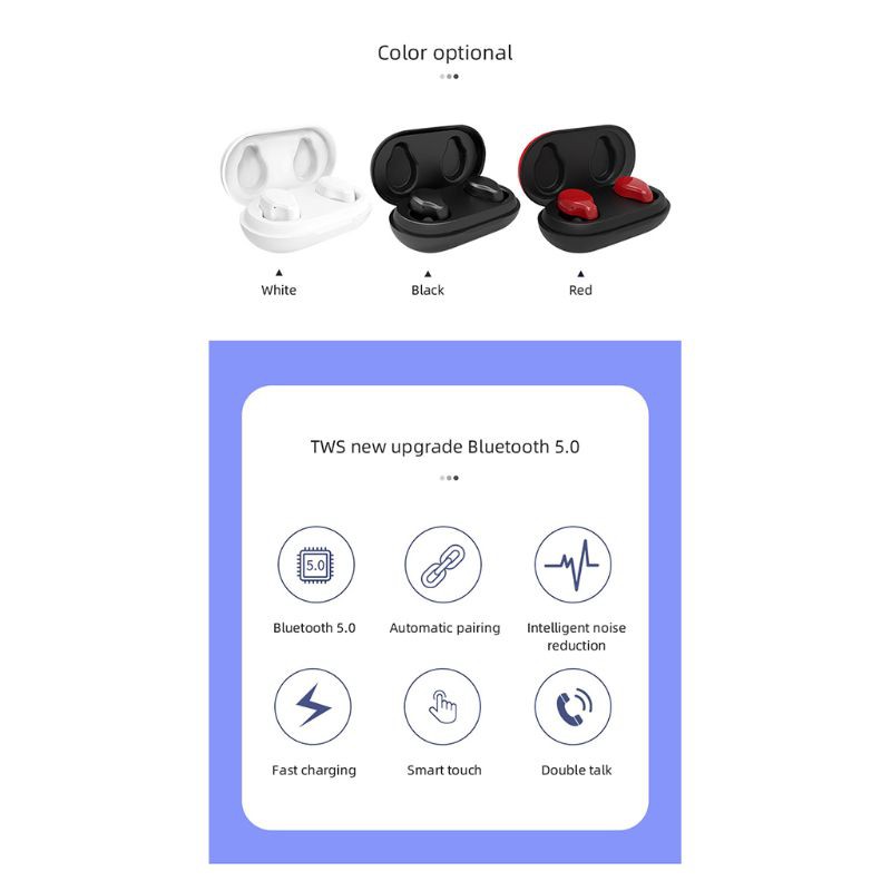 Tai Nghe Btm 1set Bluetooth 5.0 Chống Ồn Kèm Phụ Kiện