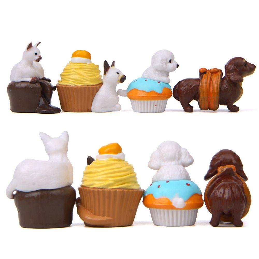 Set 5 / 4 Chậu Hoa Resin Mini Hình Chú Chó Để Bàn Trang Trí Nhà Cửa / Ban Công / Sân Vườn