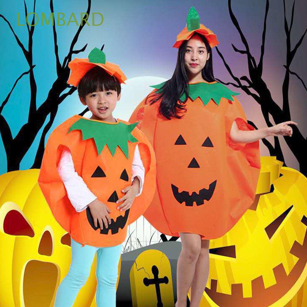 Bộ Trang Phục Hóa Trang Halloween Hình Bí Ngô Kèm Nón Và Túi Đựng Dành Cho Trẻ Em Và Người Lớn