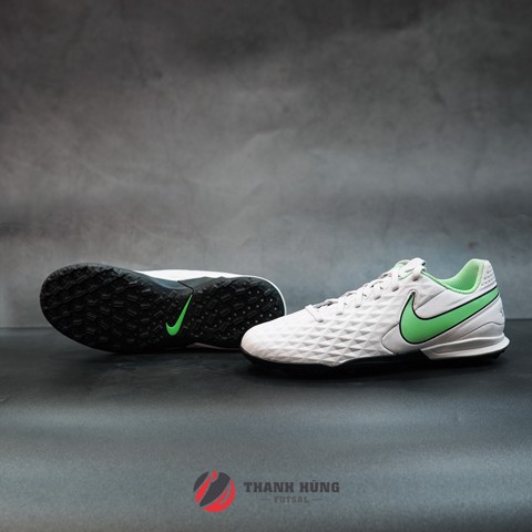 GIÀY ĐÁ BÓNG CHÍNH HÃNG NIKE TIEMPO LEGEND 8 ACADEMY TF – AT6100-030 – TRẮNG / XANH LÁ MẠ