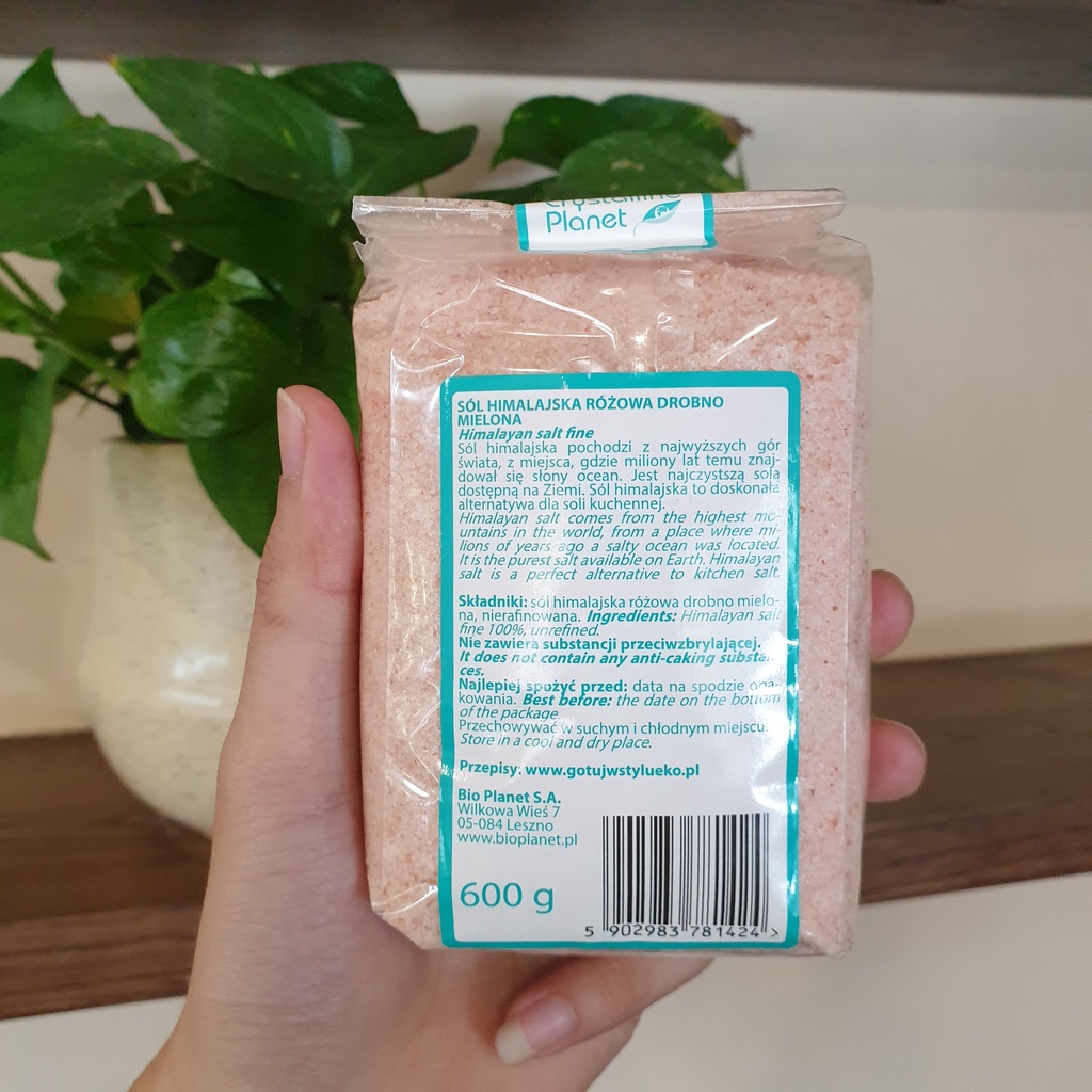 Muối hồng Himalaya hạt mịn, thô Bio Planet 600g dùng nấu nướng nêm món ăn