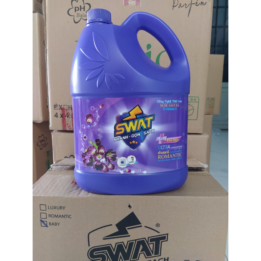 Nước Giặt xả 5 in 1 Swat 3.8Kg(Trắng-Tím-Đen)