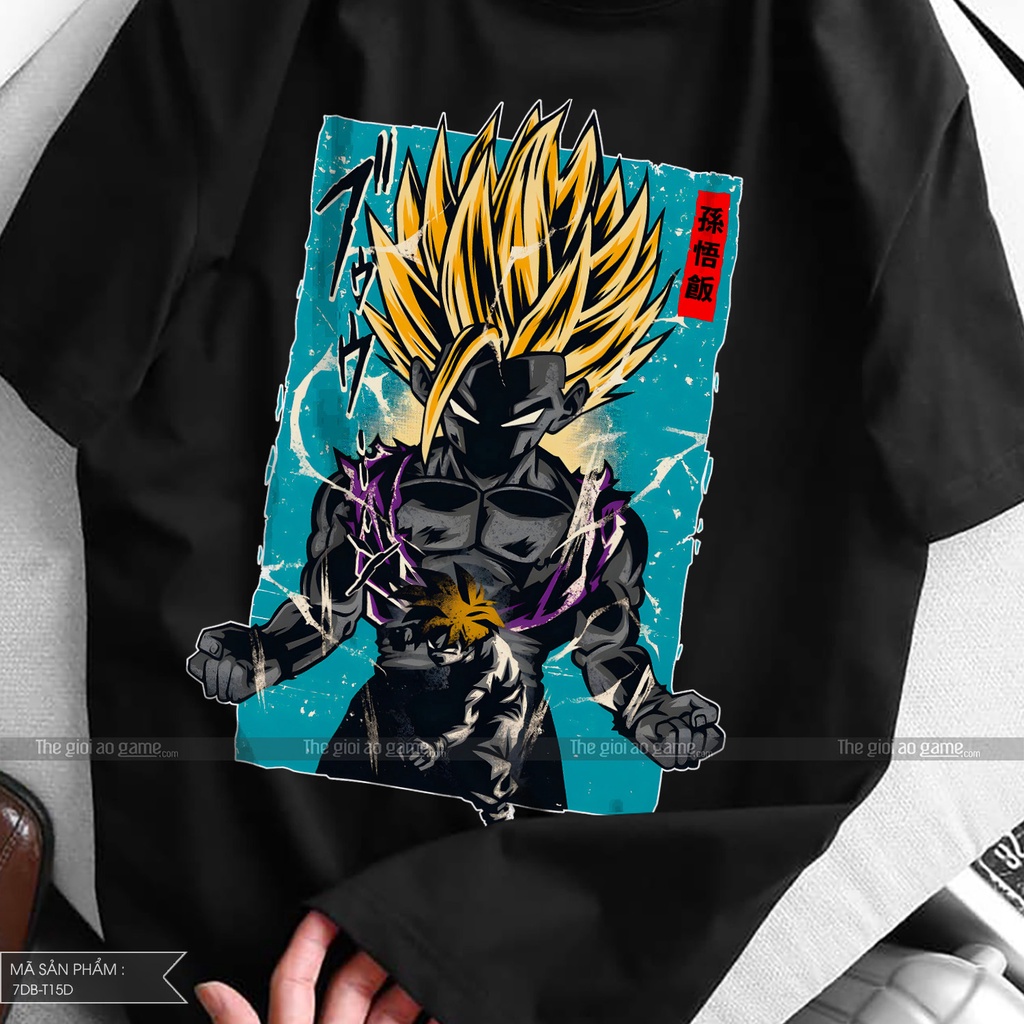 Áo thun dragon ball Goku nam nữ Áo Goku dragon ball  trắng đen form rộng unisex cotton co giãn thoáng mát TGAG T15