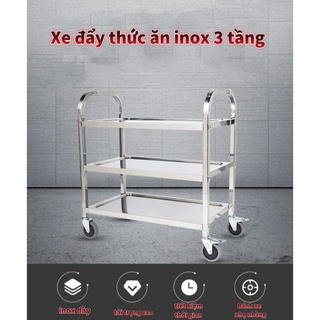 Xe đẩy inox 3 tầng - camata - x758595 - xe đẩy thu dọn thức ăn inox 3 tầng - dùng để di chuyển thức ăn ra bàn