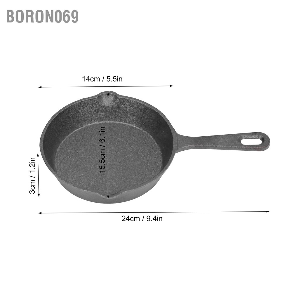 cái chảo Đường kính 14CM Chảo chiên mini bằng gang có đáy phẳng chống dính cho nhà bếp gia đình Boron069