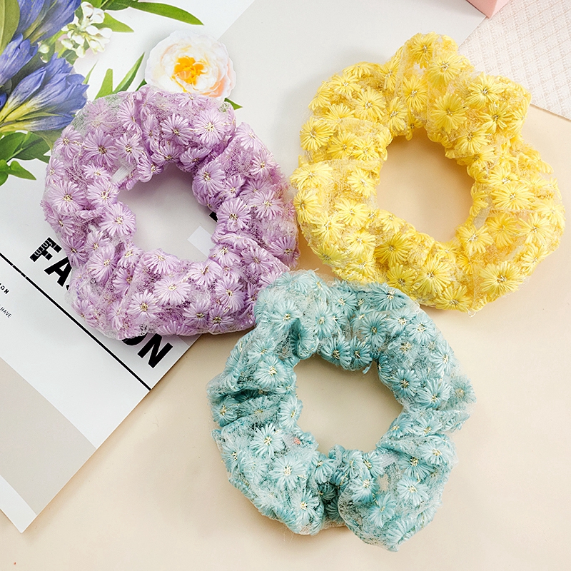 Dây buộc tóc ren co giãn phong cách retro Pháp thời trang cho nữ yq061208