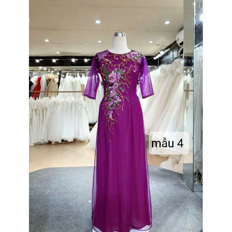 Áo Dài Tặng Mẹ 4 Tà Nhiều Mẫu .kèm quần