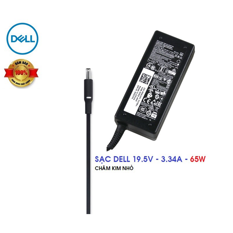 Cục sạc laptop  DELL 19.5V-3.34A 65W - CHÂN KIM NHỎ - CHÍNH HÃNG