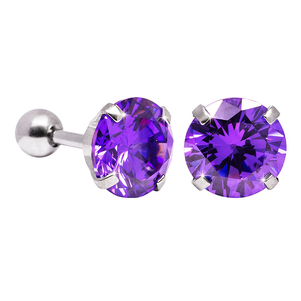 Sỉ Đá Cubic Zirconia  loại 5A Tím - Kim cương nhân tạo Siêu Cứng Thụy Sỹ