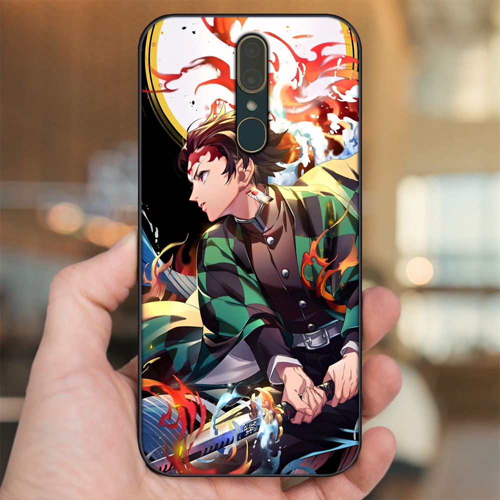Ốp lưng Oppo F11 viền đen in hình Tanjiro Kimetsu No Yaiba