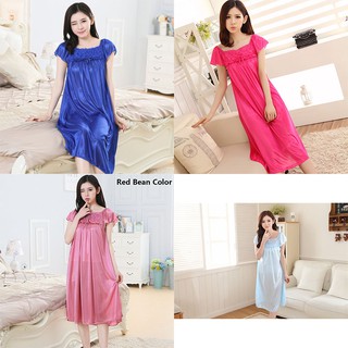 Đầm ngủ vải lụa mát satin cỡ lớn cho nữ