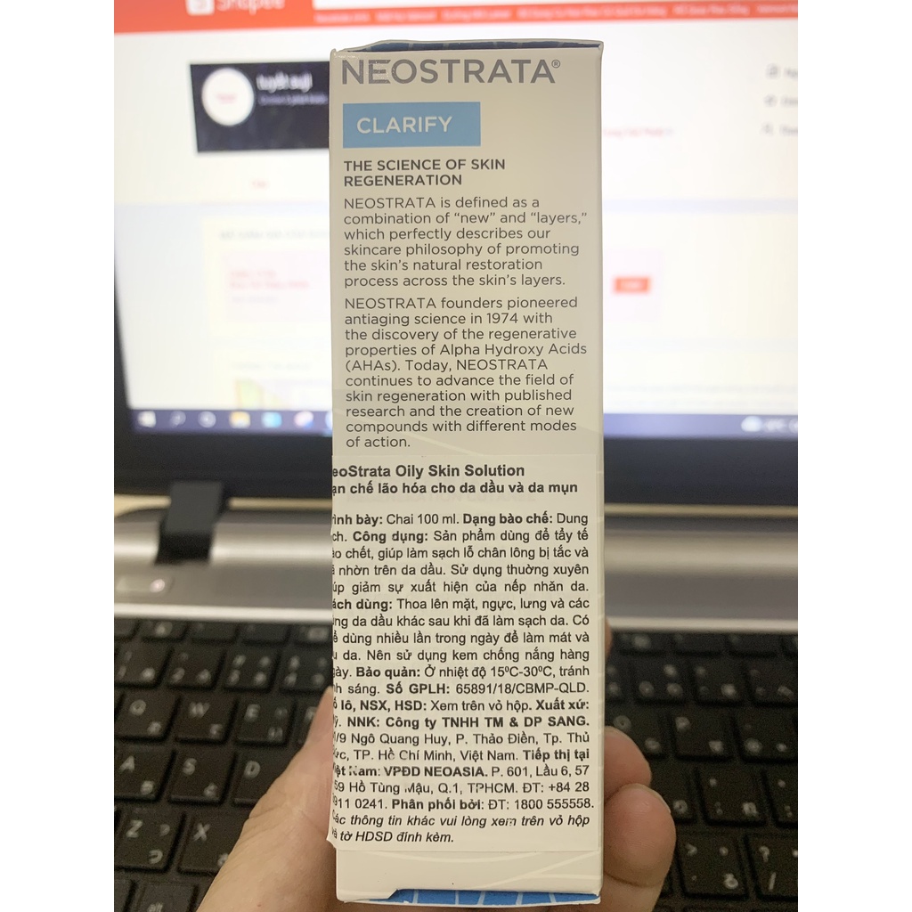 Tẩy da chết hóa học Neostrata Oily Skin Solution Lotion AHA 8% 100ml