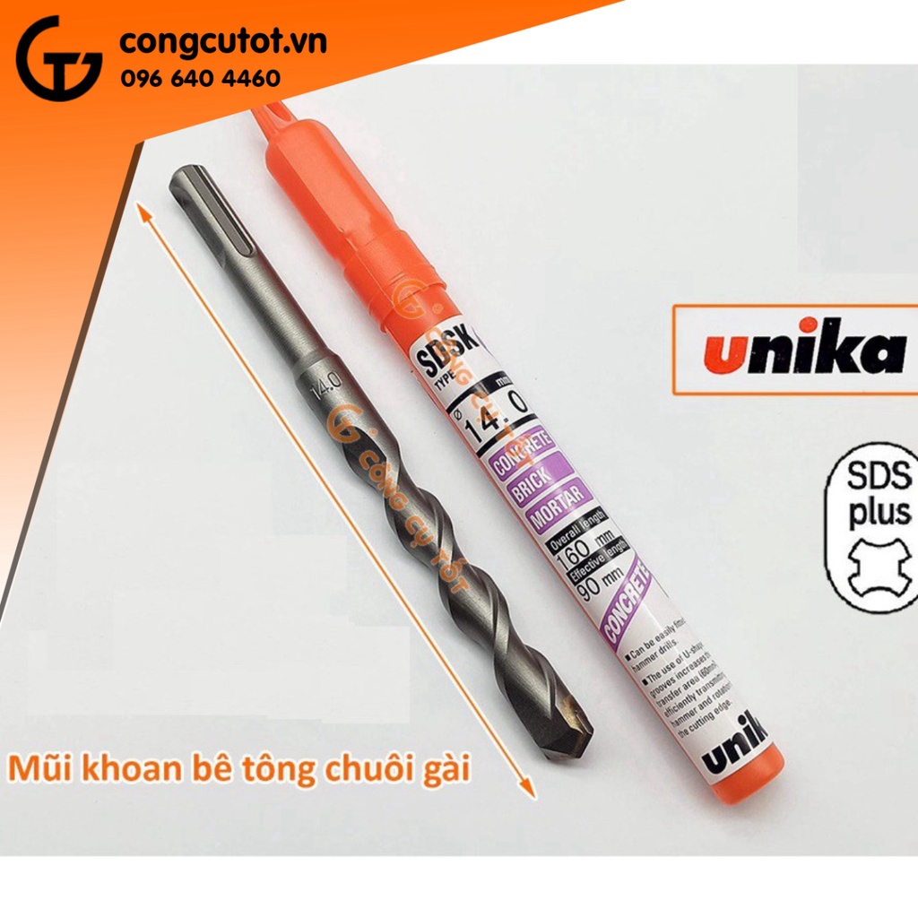 Mũi khoan bê tông chuôi gài Unika Nhật Bản SDSK