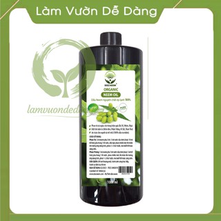 Dầu Neem 1 lít - nguyên chất trị trĩ, rệp, nhện, nấm, côn trùng sâu bệnh trên lá dành cho hoa hồng, rau sạch