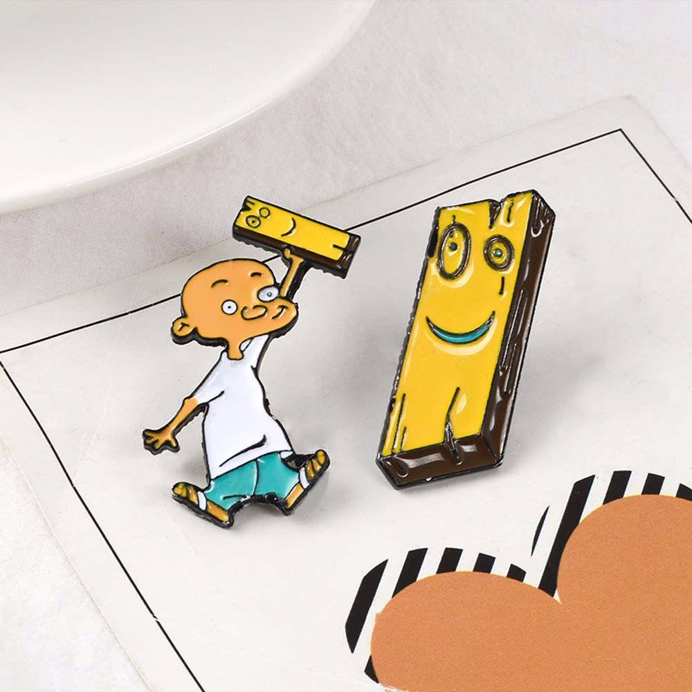 Lanfy Phụ Kiện Cài Áo Khoác Mũ Hoạt Hình Jonny and Plank Tráng Men Dùng Làm Quà Tặng Cho