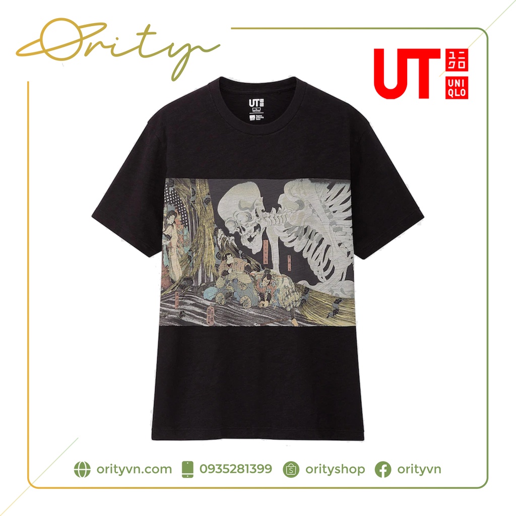 Áo thun in họa tiết Uniqlo UT T-Shirt - Mẫu Ukiyo-e UT (09 - Đen)