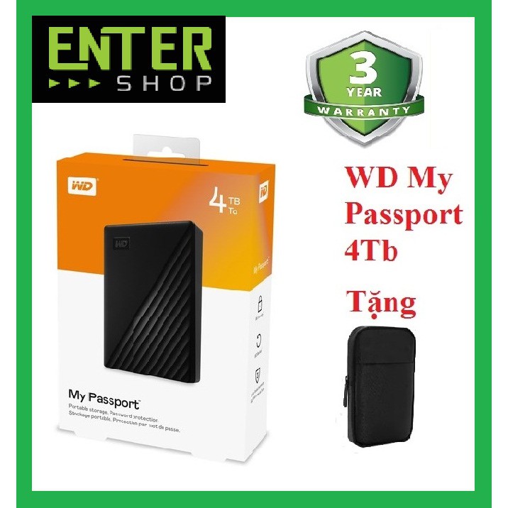 Ổ cứng di động WD My Passport 4Tb Tặng túi đựng