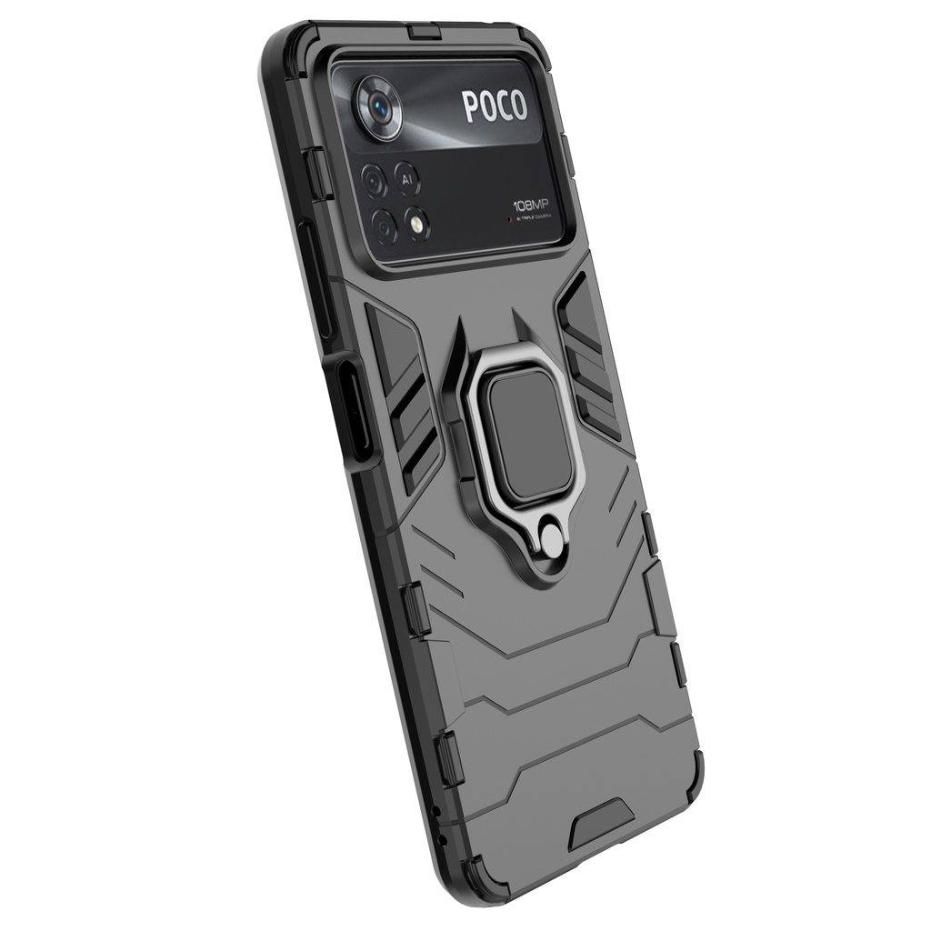 Ốp lưng Poco X4 Pro 5G Iron Man Iring chống sốc chống va đập mạnh giá đỡ xem phim