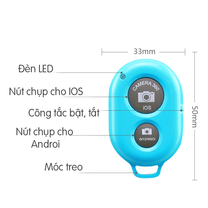 Remote chụp ảnh bluetooth - nút bấm chụp hình từ xa cho điện thoại thông minh - Mario Case