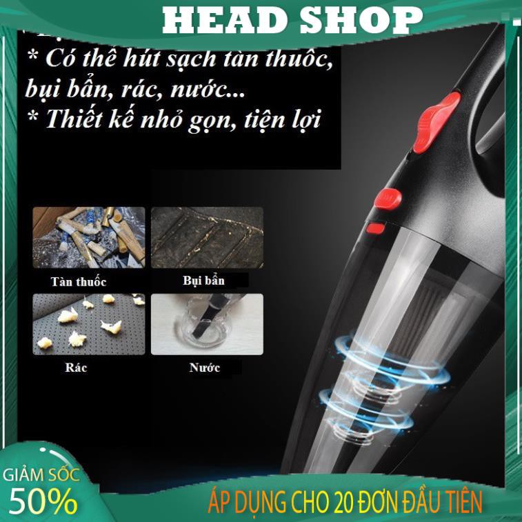 Máy hút bụi ô tô cầm tay KHÔNG DÂY 120W DC12 cao cấp – Công suất cao HEAD SHOP