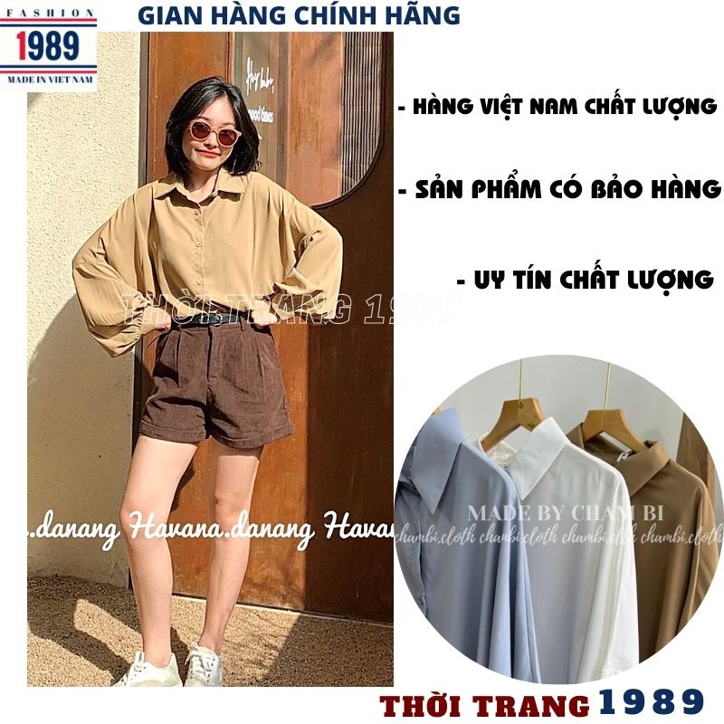 Áo sơ mi hàn quốc cực xinh tay bồng dáng rộng siêu kute dễ thương -PHƯƠNG VŨ 1989 | BigBuy360 - bigbuy360.vn