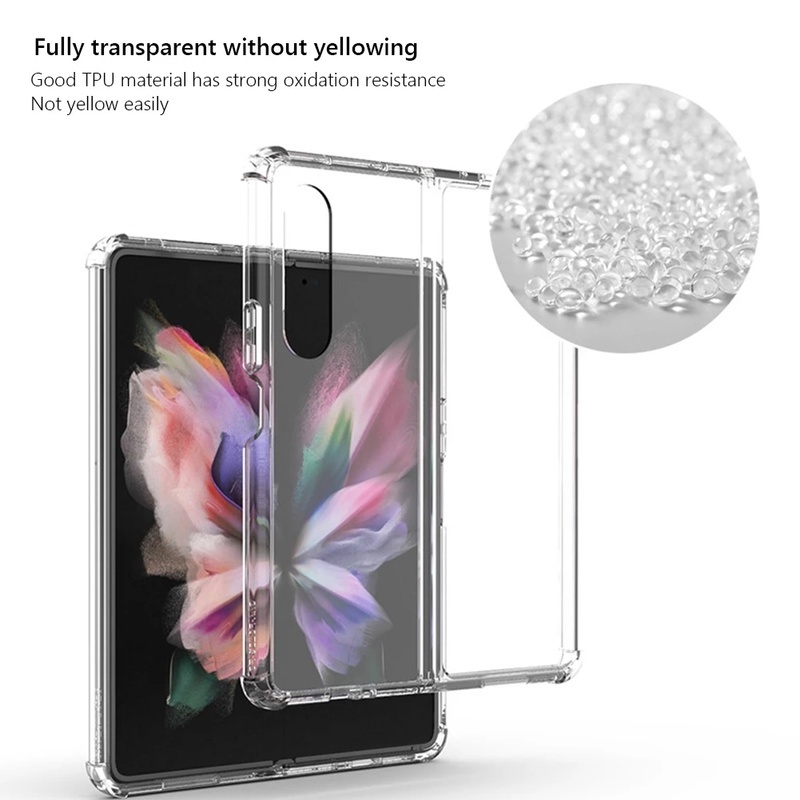 Ốp điện thoại PC cứng trong suốt chống sốc bảo vệ toàn diện cho Samsung Galaxy Z Fold 3 tiện dụng