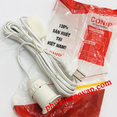 Dây liền đui dài 5 mét, có công tắc bấm trên dây,đuôi E27