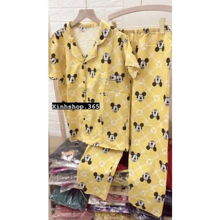 Bộ ngủ nữ pijama cộc tay chất thun cotton thoáng mát