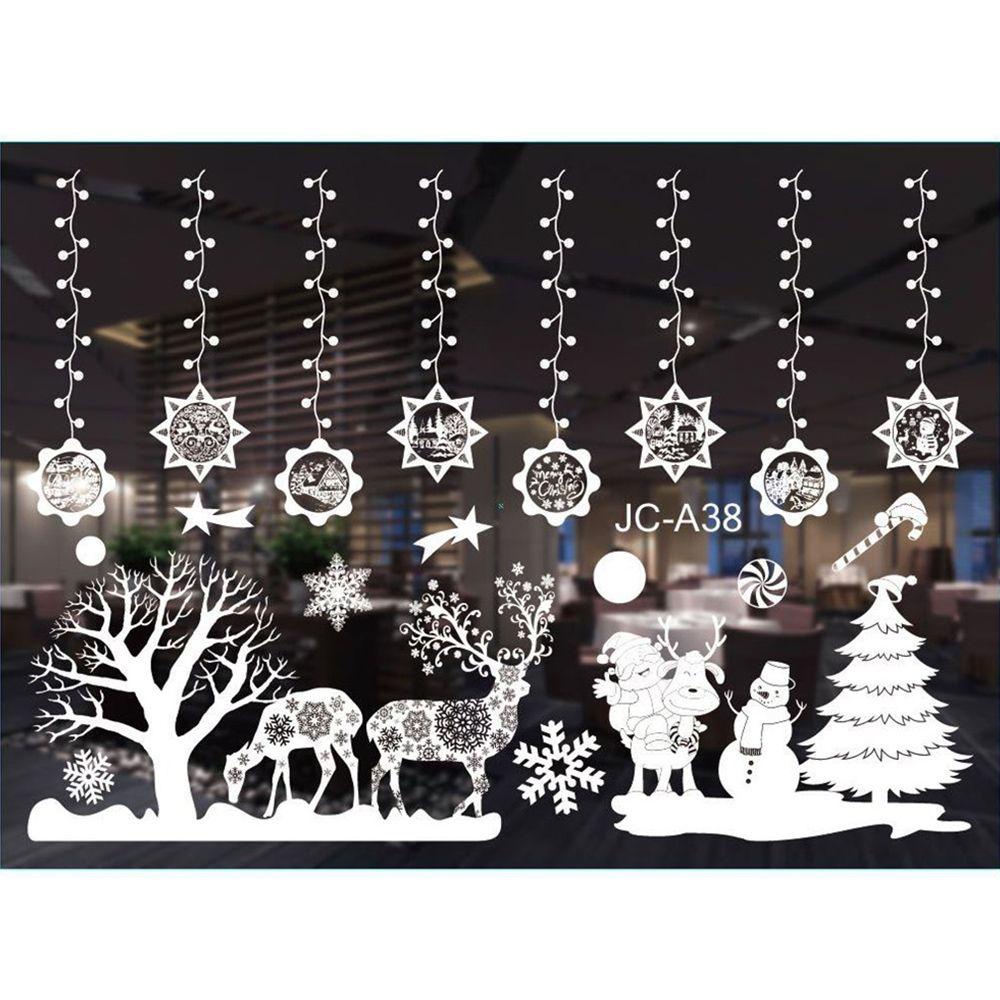 Miếng Dán Tường Trang Trí Giáng Sinh Hình Bông Tuyết / Ông Già Noel