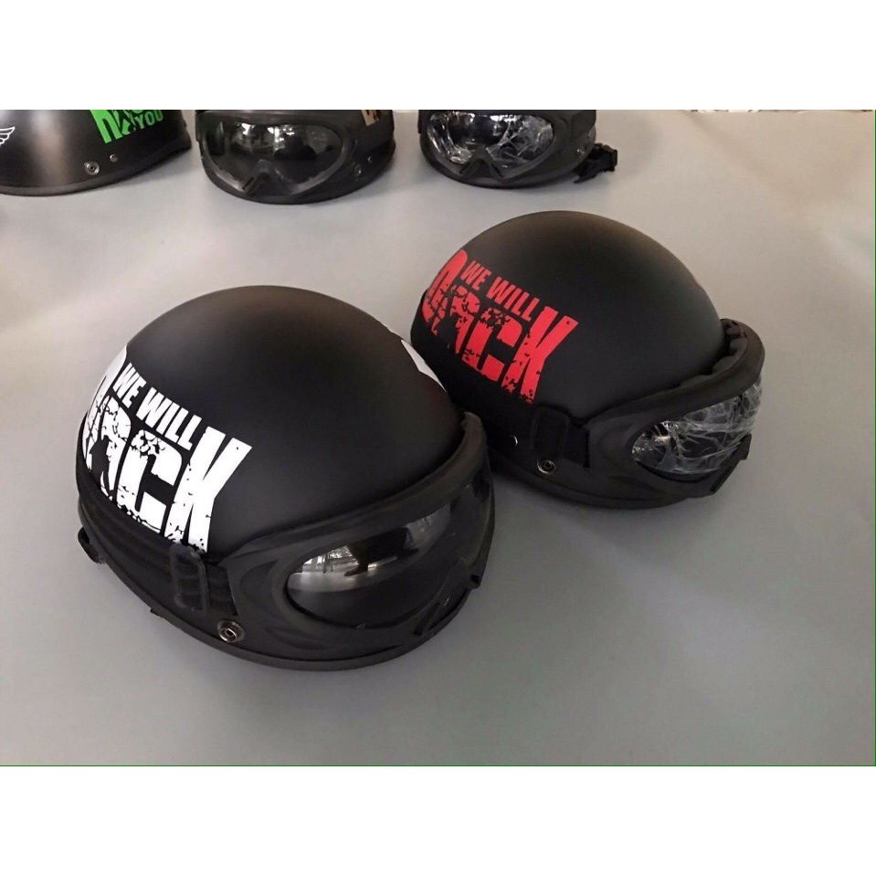 Mũ Bảo Hiểm Teem Rock, Nón Bảo Hiểm Đi Phượt Nửa Đầu Được Chọn Phụ Kiện