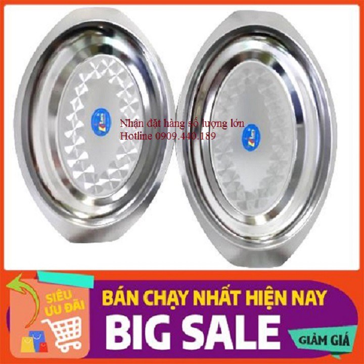 2 Dĩa trơn sâu lòng inox Hiệu K'Lins 35cm và 40cm