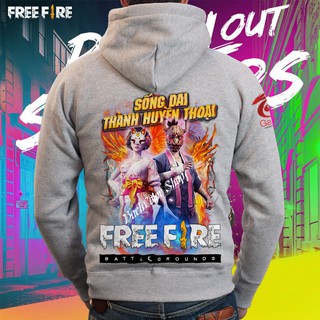 Áo Free Fire Áo Khoác Nỉ Xám Hoa Anh Đào