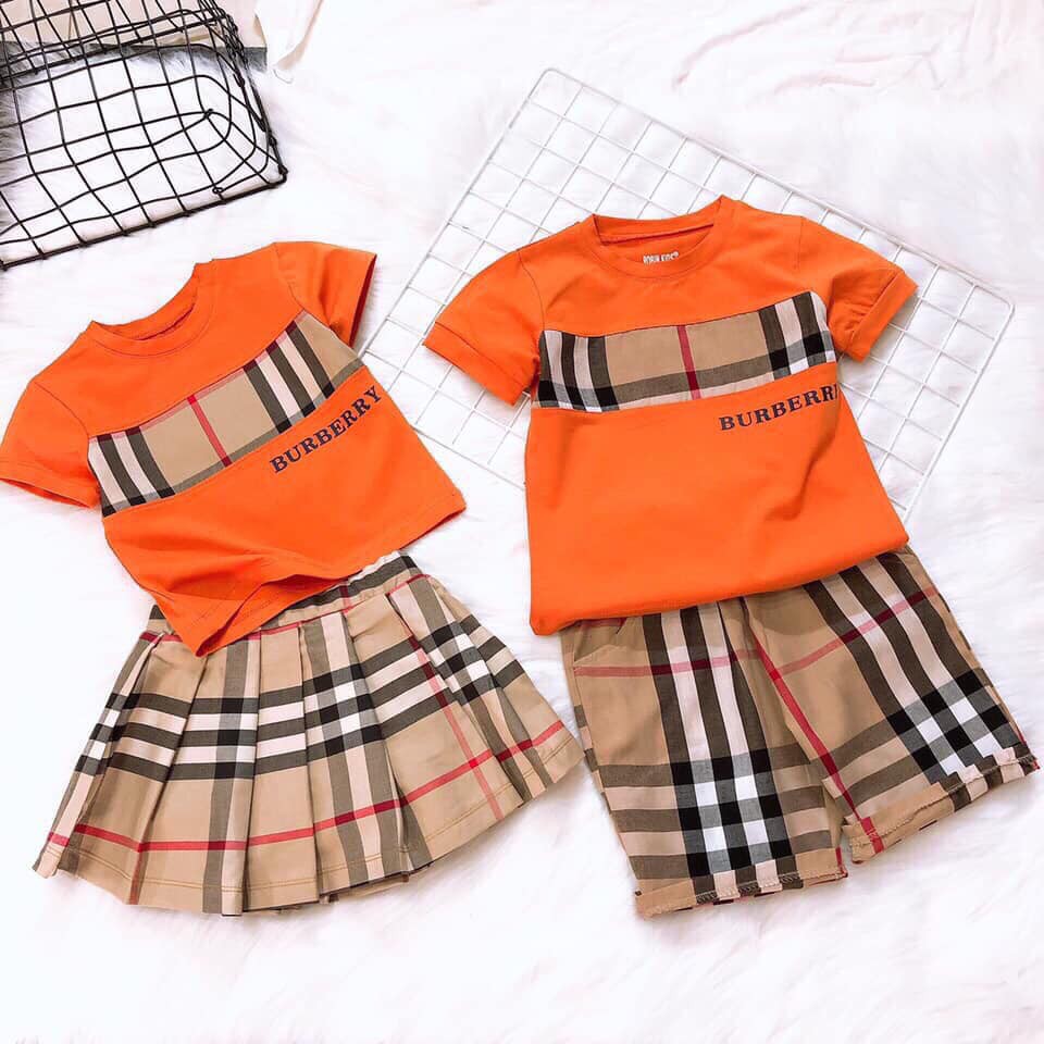 Set cotton kẻ ngực sành điệu cho bé trai/ bé gái
