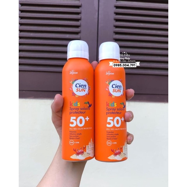 Xịt chống nắng trẻ em Cien Kids spf50+