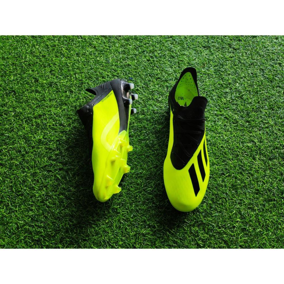 HOT HOT Nhất Giày bóng đá đinh cao Adidas X18.1 FG (Xanh chuối chân bè ) kẻo hết ) new . new )