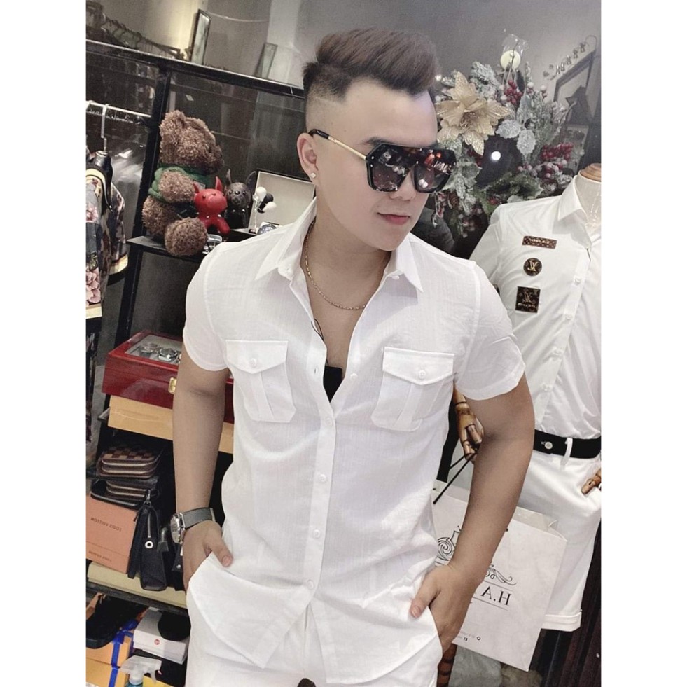 (FREESHIP 50K) (SIÊU PHẨM) Áo Sơ Mi Đũi Nam Ngắn Tay Chất Liệu Cao Cấp ELNIDO flasksale | BigBuy360 - bigbuy360.vn