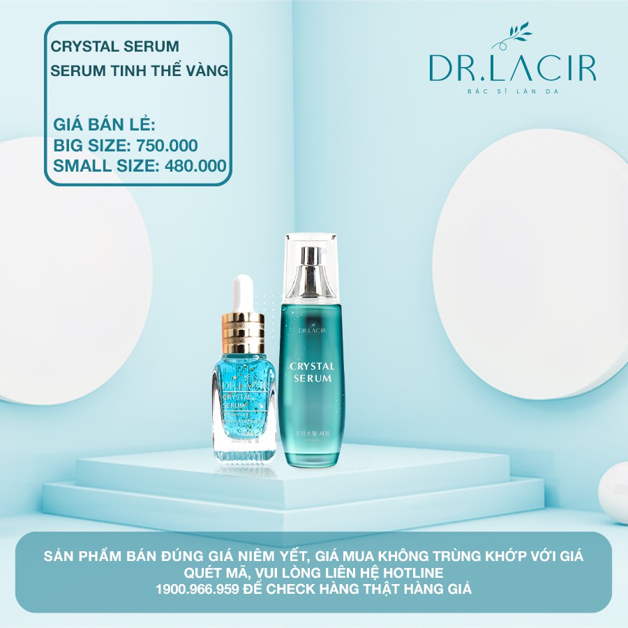 Serum Tinh Thể Vàng 24k Drlacir Chai 25ml / 50ml,Giúp thanh nhiệt và giải độc da,Hỗ trợ dưỡng sáng da sần bì, xỉn màu