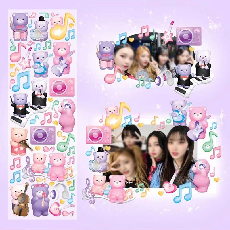 Miếng Dán Trang Trí Hình Gấu Hoạt Hình Hàn Quốc Xinh Xắn