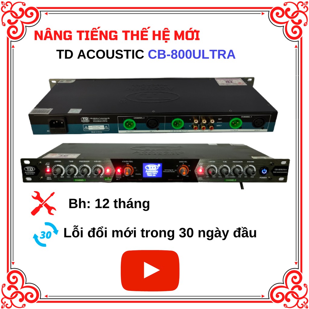 Máy Nâng tiếng TD Acoustic CB-800 Ultra Bass căng, Mid sáng, Treble mềm mịn nhuyễn chinh nhạc cực hay