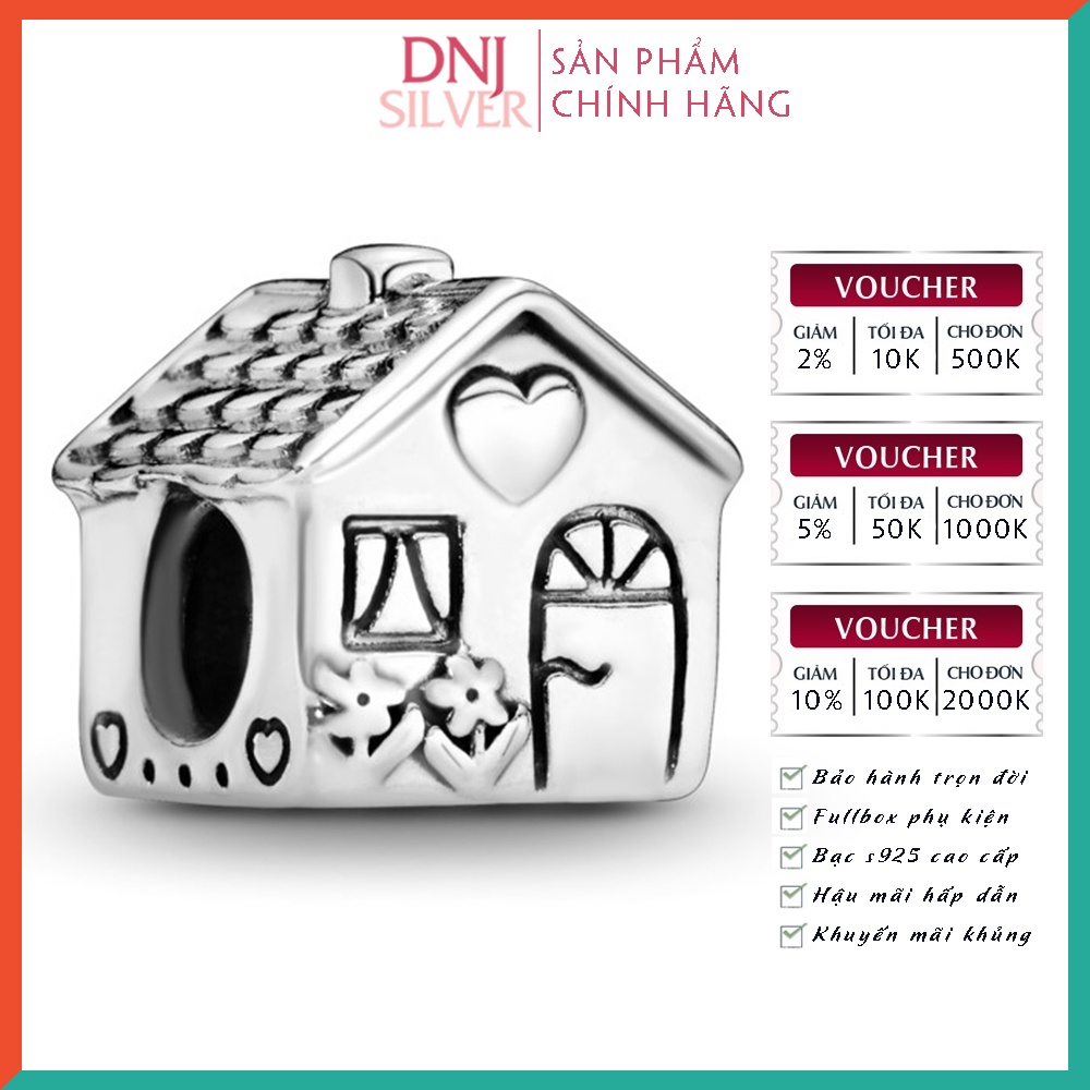Charm bạc 925 cao cấp, hàng chuẩn bạc - Charm Home sweet home thích hợp để mix vòng tay charm - DN201