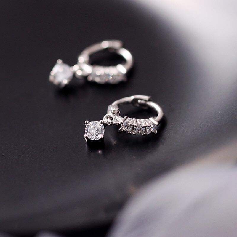 Bông tai nữ treo đá nhỏ xinh HÓT , nhẹ nhàng - THJ SLIVER