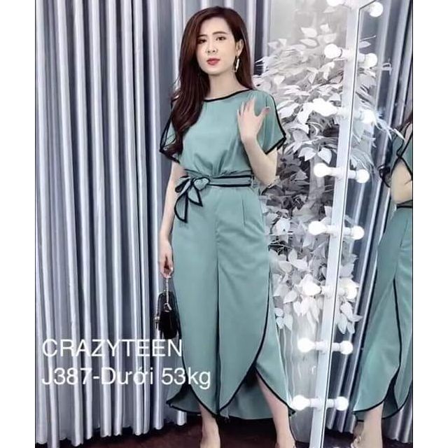 Jumsuit viền thắt nơ