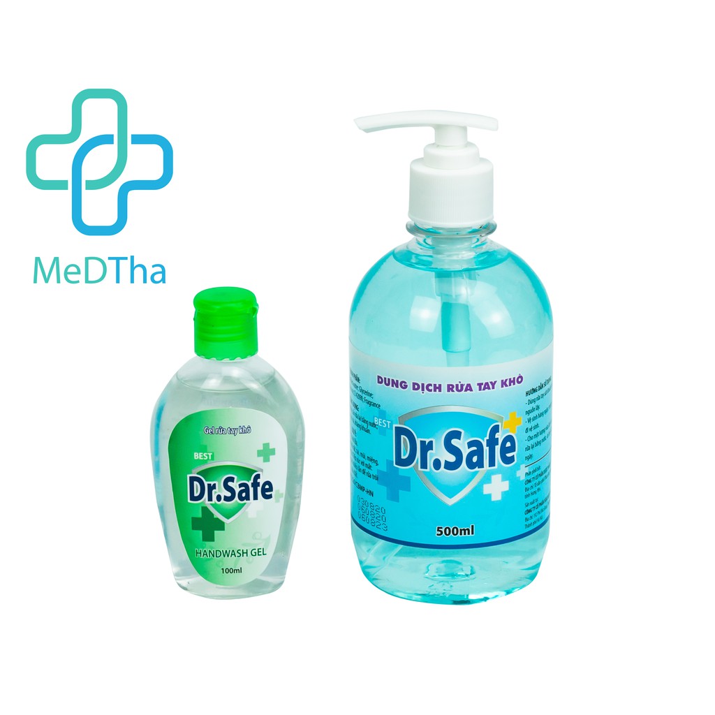 Gel và Dung dịch rửa tay khô sát khuẩn Dr.Safe - Hóa Dược Việt Nam (100ml, 500ml)