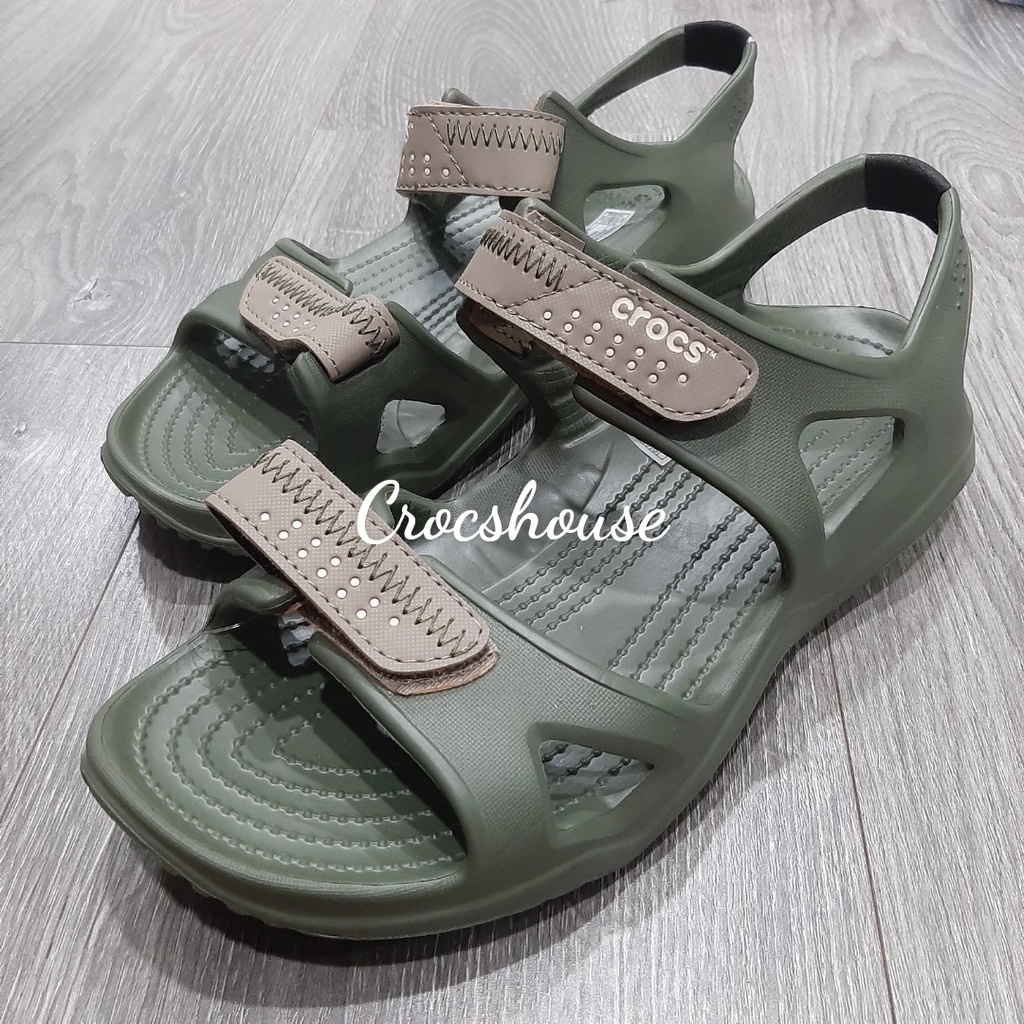 Sandal crocs river nam, sandal cross swiftwater nam nhựa nguyên khối đế chống trơn trượt - Crocs house