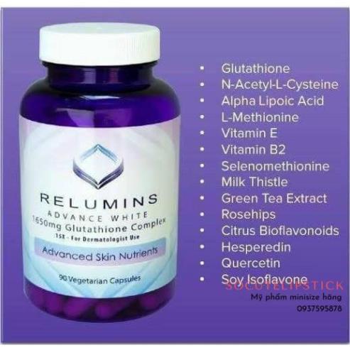 Viên uống trắng da Relumins Advance White 1650mg 90 viên