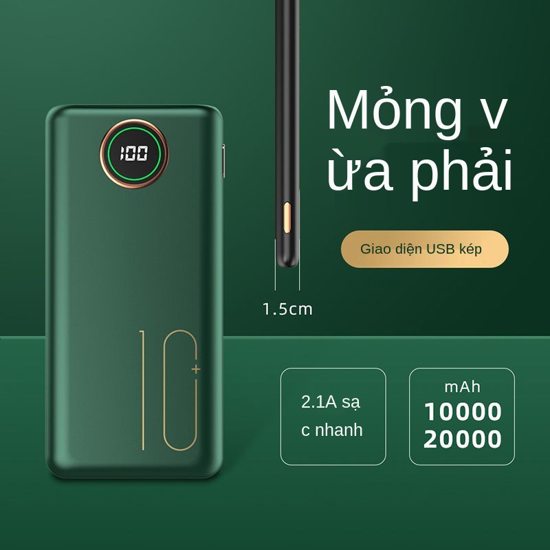 20000 mAh bảo bối sạc nhanh, dung lượng lớn dự phòng đa năng siêu mỏng sinh viên 10000 dùng cho mọi dòng điện thoại