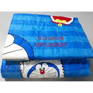 Bộ Chăn Drap Gối Cotton Poly Doremon Thư 5 món mềm mát