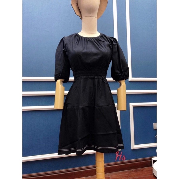 Váy viền chỉ buộc nơ lưng HSU1